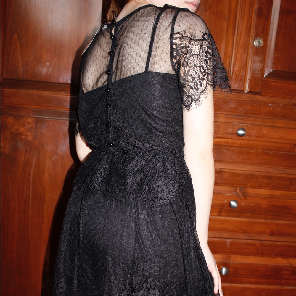 NWT H&M divided gothic black dress with buttons